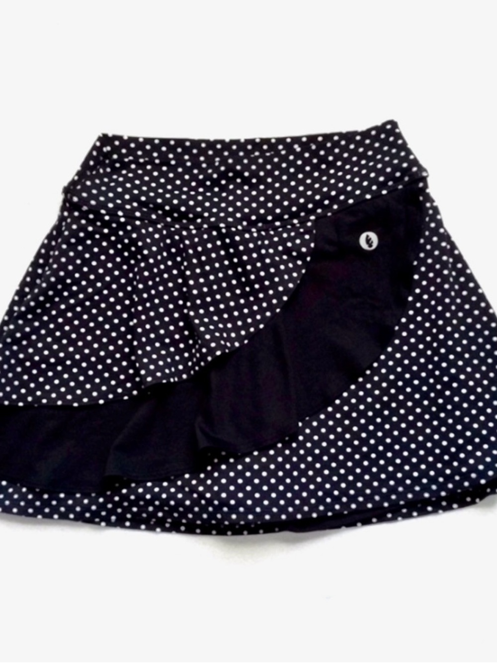 Black Polka Dot Mini Skirt - Layered Active Skort - Picture 4 of 7